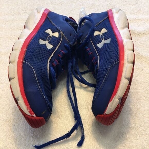 Under Armour sneakers blue red white size 6Y good condition - Picture 3 of 11